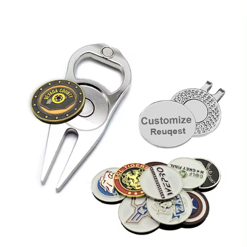 Customizable Golf Divot Tool with Interchangeable Ball Markers